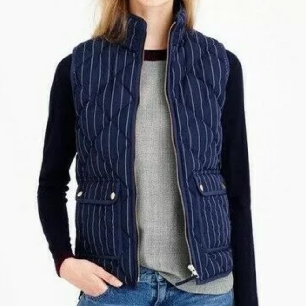 J. Crew Navy Excursion Quilted Down Puffer Vest